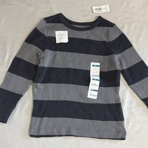 Old Navy Kids - NWT - Long Sleeve Tee - Dark Grey and Black Stripes